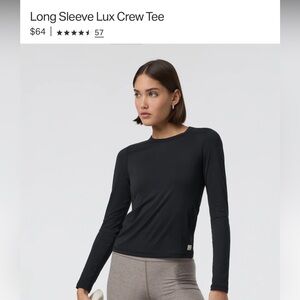 Vuori Black Long Sleeve Lux Crew Tee